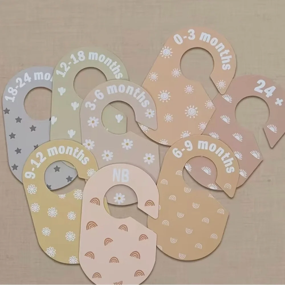 NWT 8 Pc. Plastic Pastel Infant Closet Divider Hangers, Wardrobe Organizer